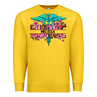 Lemon floral nurse custom name Premium Sweatshirt - AdoDesignShop
