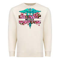 Sandshell floral nurse custom name Premium Sweatshirt - AdoDesignShop