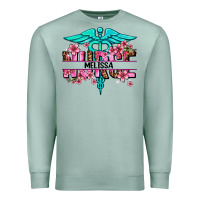 Seafoam floral nurse custom name Premium Sweatshirt - AdoDesignShop