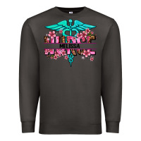 Smoke floral nurse custom name Premium Sweatshirt - AdoDesignShop