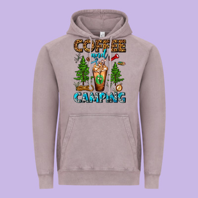 Coffee And Camping Frappe Vintage Hoodie Designed By Fadigitalartstudio
