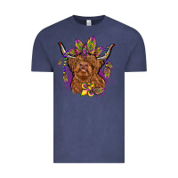 Vintage Denim mardi gras cow Vintage Tee - OliviaCreatesArt