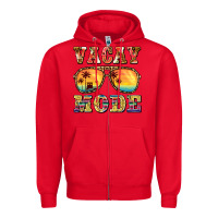 Red vacay mode Zipper Hoodie - BarkalooDesign