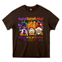 Chocolate Brown Hallothanksmas it's the most wonderful time of the Heavy Core Tee - NancyCooperArtShop