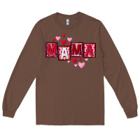 Chestnut Mother's Day mama hearts Long Sleeve Tee - FaDigitalArtStudio