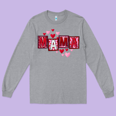 Mother's Day Mama Hearts Long Sleeve Tee Designed By Fadigitalartstudio
