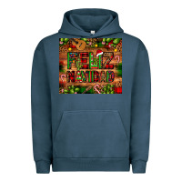 Pigment Midnight Navy feliz navidad Christmas cactus leopard Urban Hoodie - JahusDesignShop