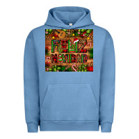 Pigment Pebble Blue feliz navidad Christmas cactus leopard Urban Hoodie - JahusDesignShop