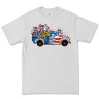 Dove Grey USA 4th of July Sunflower Truck Premium Tee - Jasminsmagicworld