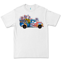 White USA 4th of July Sunflower Truck Premium Tee - Jasminsmagicworld