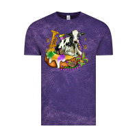 Cloud Purple holstein mardi gras Vintage Tee - OliviaCreatesArt