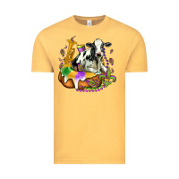 Vintage Mustard holstein mardi gras Vintage Tee - OliviaCreatesArt