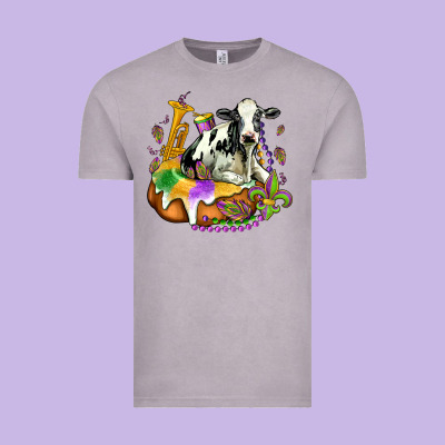 Holstein Mardi Gras Vintage Tee Designed By Oliviacreatesart