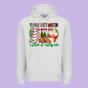 Torn Between Looking Like A Snack Eating One Premium Hoodie Designed By Cowhidedigitalart
