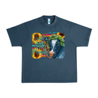 Midnight Navy Cow Serape Just a Little Moody Urban Heavy Tee - CowCowDesign