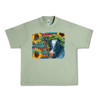 Oil Green Cow Serape Just a Little Moody Urban Heavy Tee - CowCowDesign