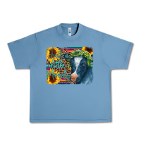 Pebble Blue Cow Serape Just a Little Moody Urban Heavy Tee - CowCowDesign