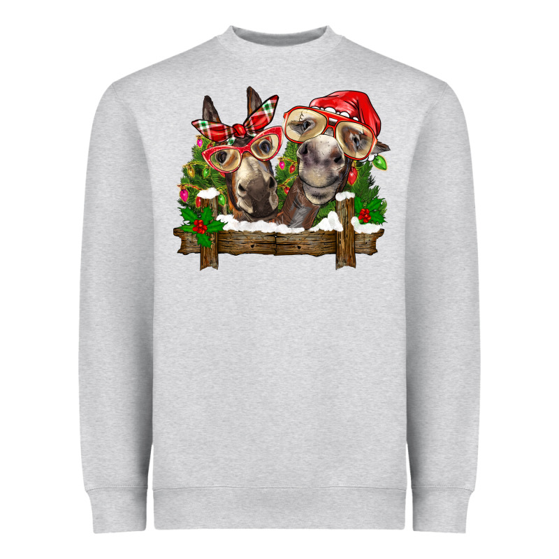 Christmas Donkeys Heavyweight Sweatshirt by BarkalooDesign | Teevron