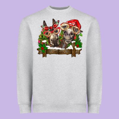 Christmas Donkeys Heavyweight Sweatshirt Designed By Barkaloodesign