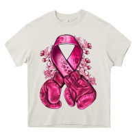 Cream breast cancer with boxing gloves Heavy Core Tee - NancyCooperArtShop