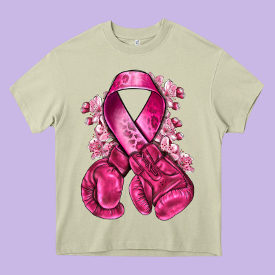 Breast Cancer With Boxing Gloves Heavy Core Tee Designed By Nancycooperartshop
