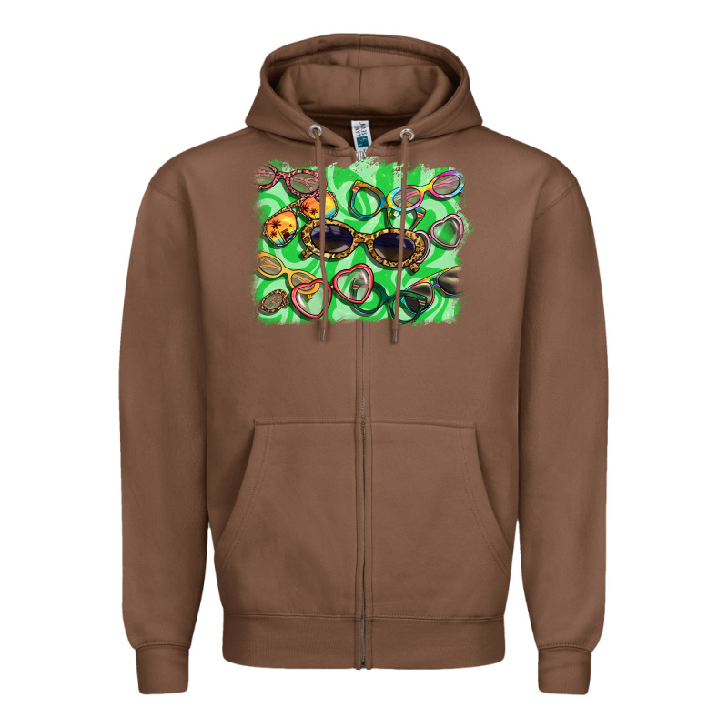 Sunglasses Background Zipper Hoodie by BarkalooDesign | Teevron