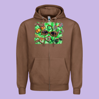 Sunglasses Background Zipper Hoodie Designed By Barkaloodesign