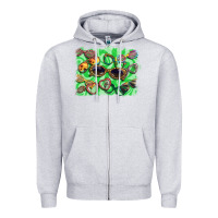 Heather Grey sunglasses background Zipper Hoodie - BarkalooDesign