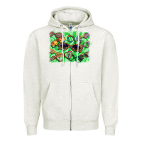 Oatmeal Heather sunglasses background Zipper Hoodie - BarkalooDesign
