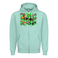 Seafoam sunglasses background Zipper Hoodie - BarkalooDesign
