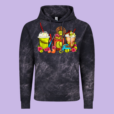 Softball Coffee Cups Vintage Hoodie Designed By Fadigitalartstudio