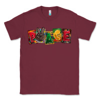 Burgundy peace juneteenth Classic Tee - CowGirlArtShop