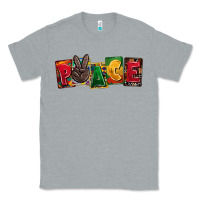 Heather Grey peace juneteenth Classic Tee - CowGirlArtShop
