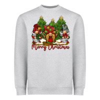 Heather Grey merry christmas gnomies Heavyweight Sweatshirt - BarkalooDesign