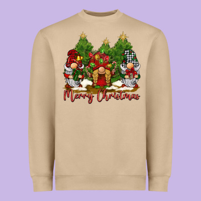 Merry Christmas Gnomies Heavyweight Sweatshirt Designed By Barkaloodesign