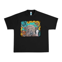 Black Cows Glitter Turquoise Leopard Sunflowers Urban Heavy Tee - CowCowDesign