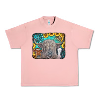 Salmon Cows Glitter Turquoise Leopard Sunflowers Urban Heavy Tee - CowCowDesign