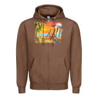 Chestnut sunset beach background Zipper Hoodie - BarkalooDesign