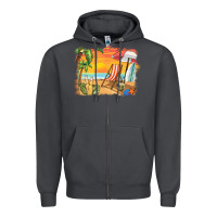 Smoke sunset beach background Zipper Hoodie - BarkalooDesign
