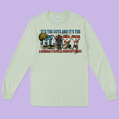 It's The Guts And It's The Glory A Hundred Stripes Long Sleeve Tee Designed By Fadigitalartstudio