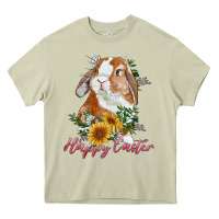 Mossy happy easter with bunny and sunflowers Heavy Core Tee - RanaPortraitStore