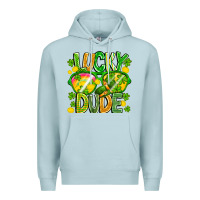Blue Mist Lucky Dude Premium Hoodie - CowhideDigitalArt