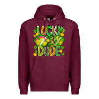 Burgundy Lucky Dude Premium Hoodie - CowhideDigitalArt