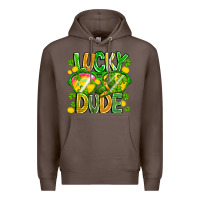 Coffee Lucky Dude Premium Hoodie - CowhideDigitalArt