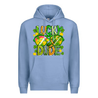 Colony Blue Lucky Dude Premium Hoodie - CowhideDigitalArt