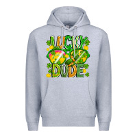 Heather Grey Lucky Dude Premium Hoodie - CowhideDigitalArt