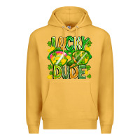 Mustard Lucky Dude Premium Hoodie - CowhideDigitalArt