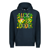 Navy Lucky Dude Premium Hoodie - CowhideDigitalArt