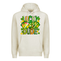 Oatmeal Heather Lucky Dude Premium Hoodie - CowhideDigitalArt