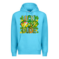 Ocean Blue Lucky Dude Premium Hoodie - CowhideDigitalArt
